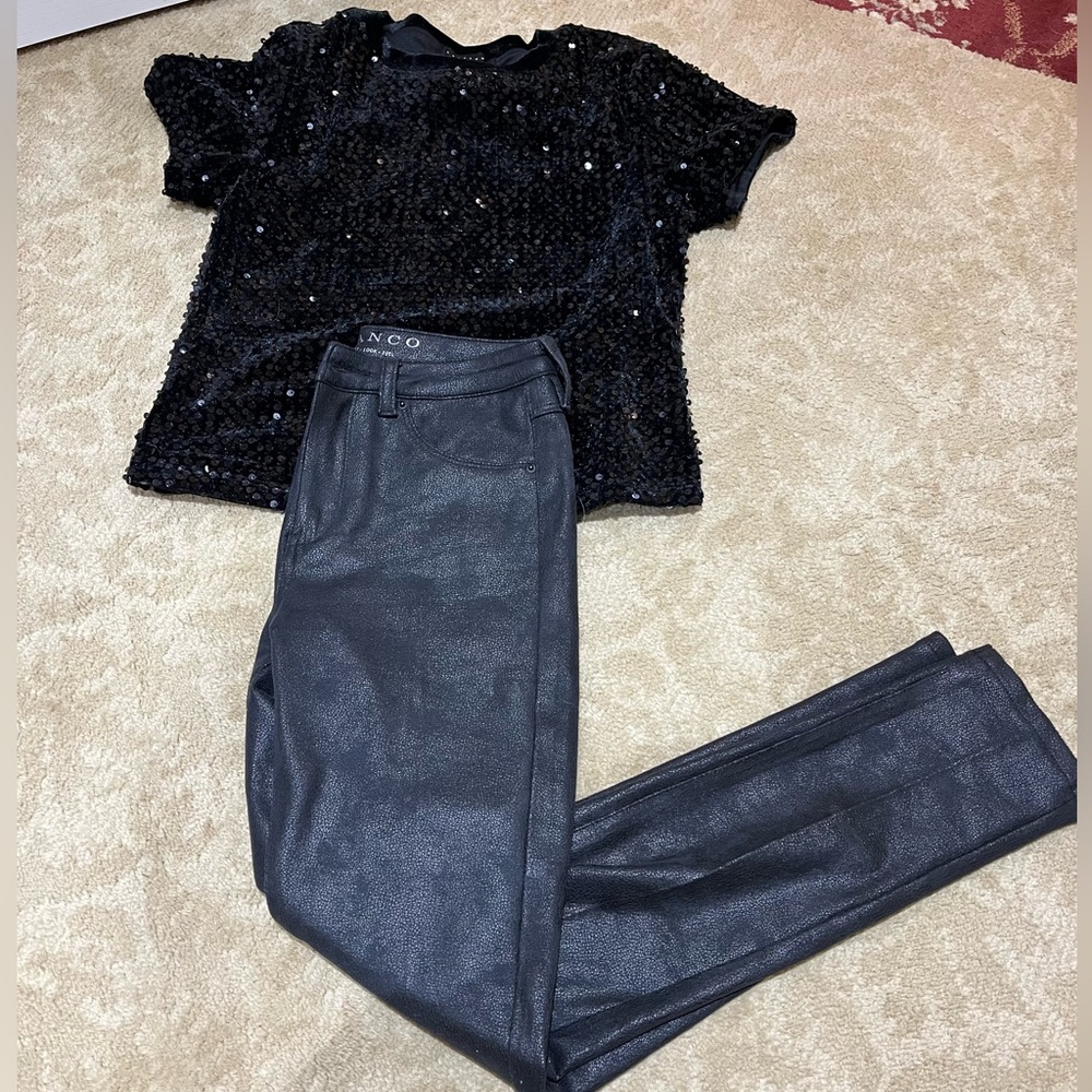 BIANCO black textured pants